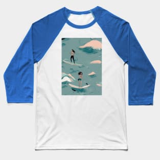 Paddleboarding Illustration Baseball T-Shirt